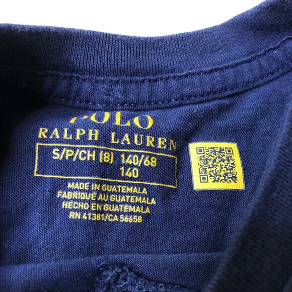 Polo Ralph Lauren navy blue v neck tee shirt size Small or 8 - Picture 5 of 6